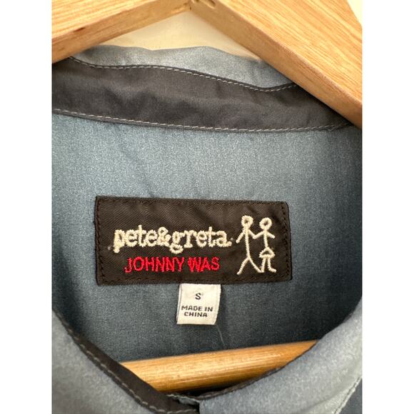 Johnny Was Pete & Greta Silk Tiered Long Sleeve Baby Doll Midi Dress, Small - Picture 3 of 8